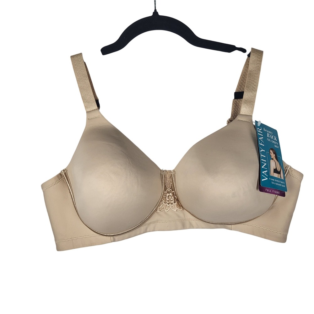 Vanity Fair Beauty Back Bra Women 40C Beige Full Figure 71380 Smoothing Comfort
